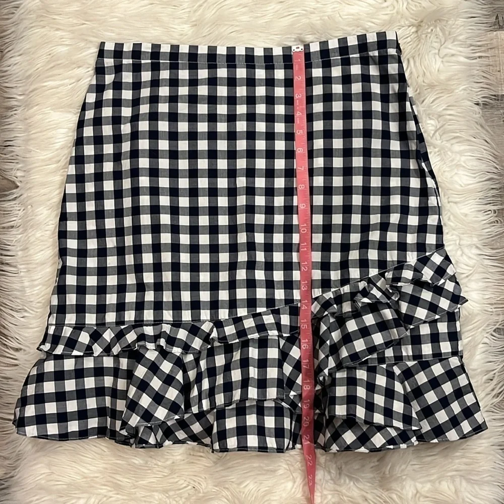 Draper James ‘Dolly’ gingham checked ruffled mini skirt cotton poplin 10 - Picture 9 of 9